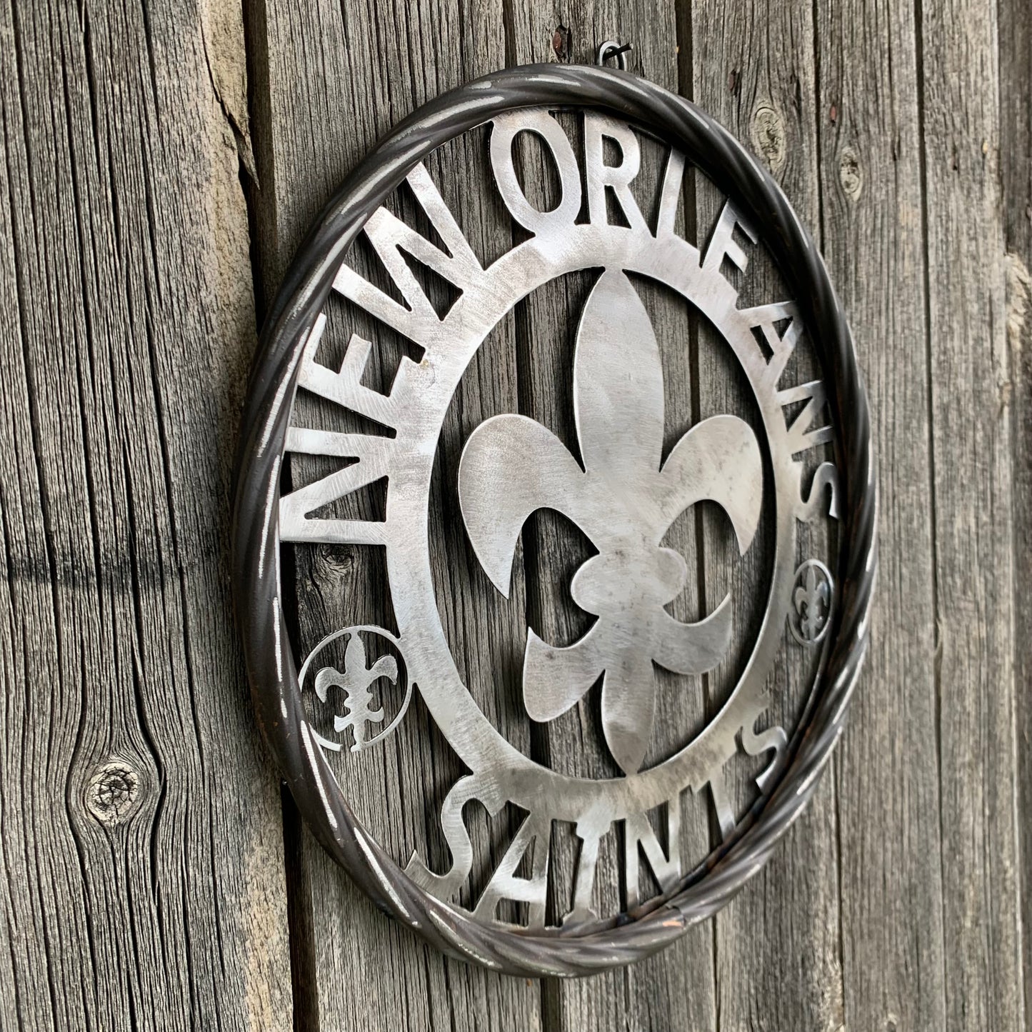 NEW ORLEANS SAINTS CUSTOM RAW METAL CRAFT SIGN WALL ART WESTERN HOME DECOR LASERCUT ART HANDMADE 12",18",24