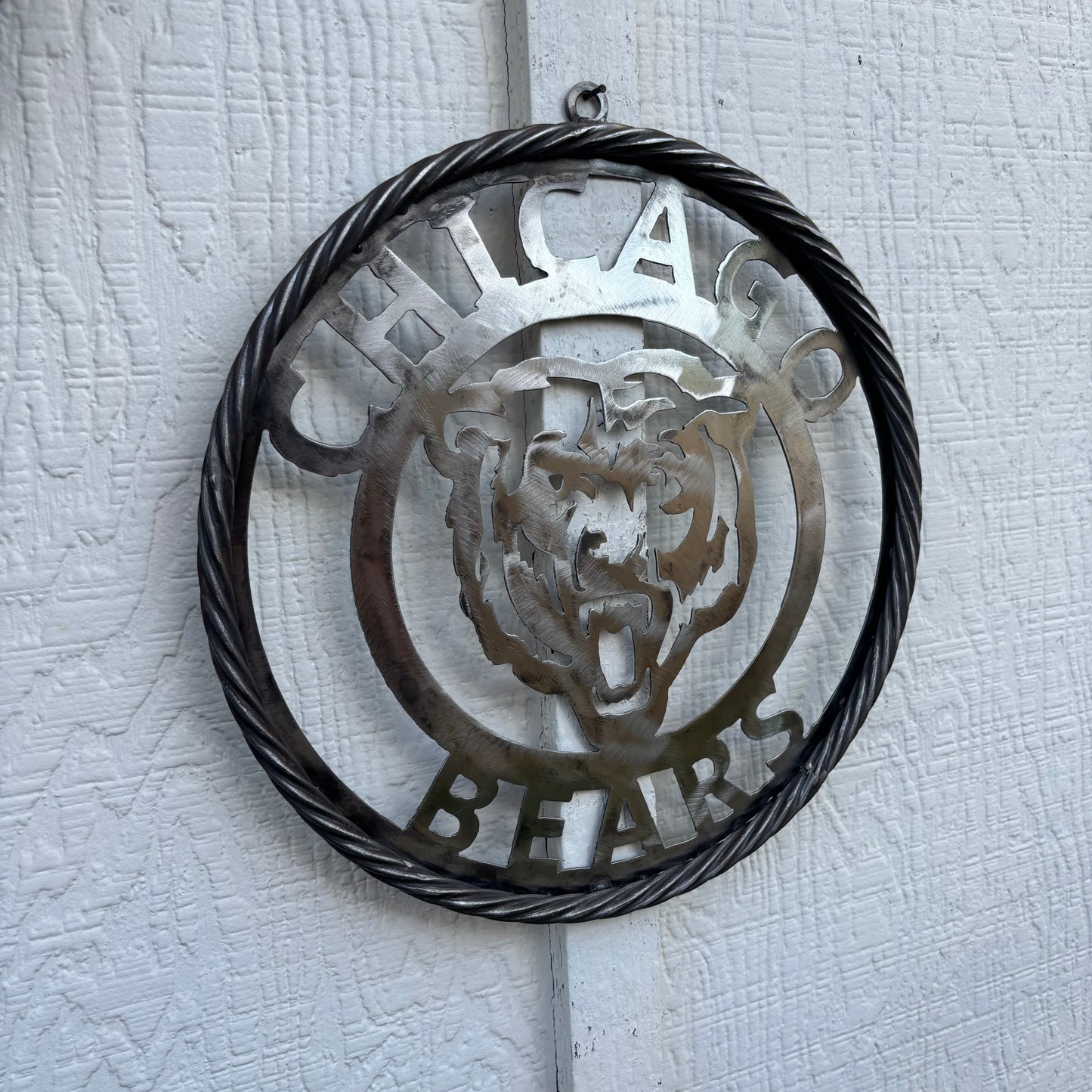 CHICAGO BEARS CUSTOM RAW METAL VINTAGE CRAFT SIGN TEAM HANDMADE STYLE# 3