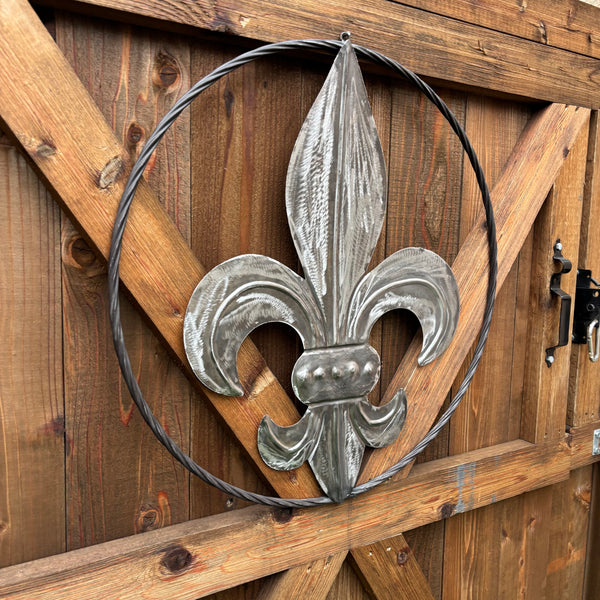 FLEUR DE LIS  CUSTOM RAW METAL METAL UNPAINTED WALL ART SIGN WESTERN HOME DECOR HANDMADE NEW 12",18",24",32"