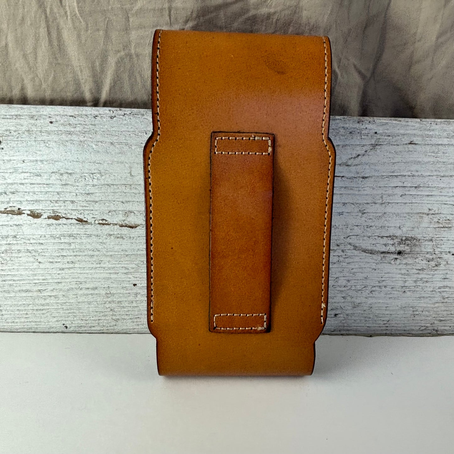 7" HORSE LEATHER HOLSTER TAN POUCH EXTRA LARGE  BELT LOOP CELL PHONE CASE UNIVERSAL OVERSIZE #EH13323