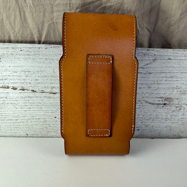7" HORSE LEATHER HOLSTER TAN POUCH EXTRA LARGE  BELT LOOP CELL PHONE CASE UNIVERSAL OVERSIZE