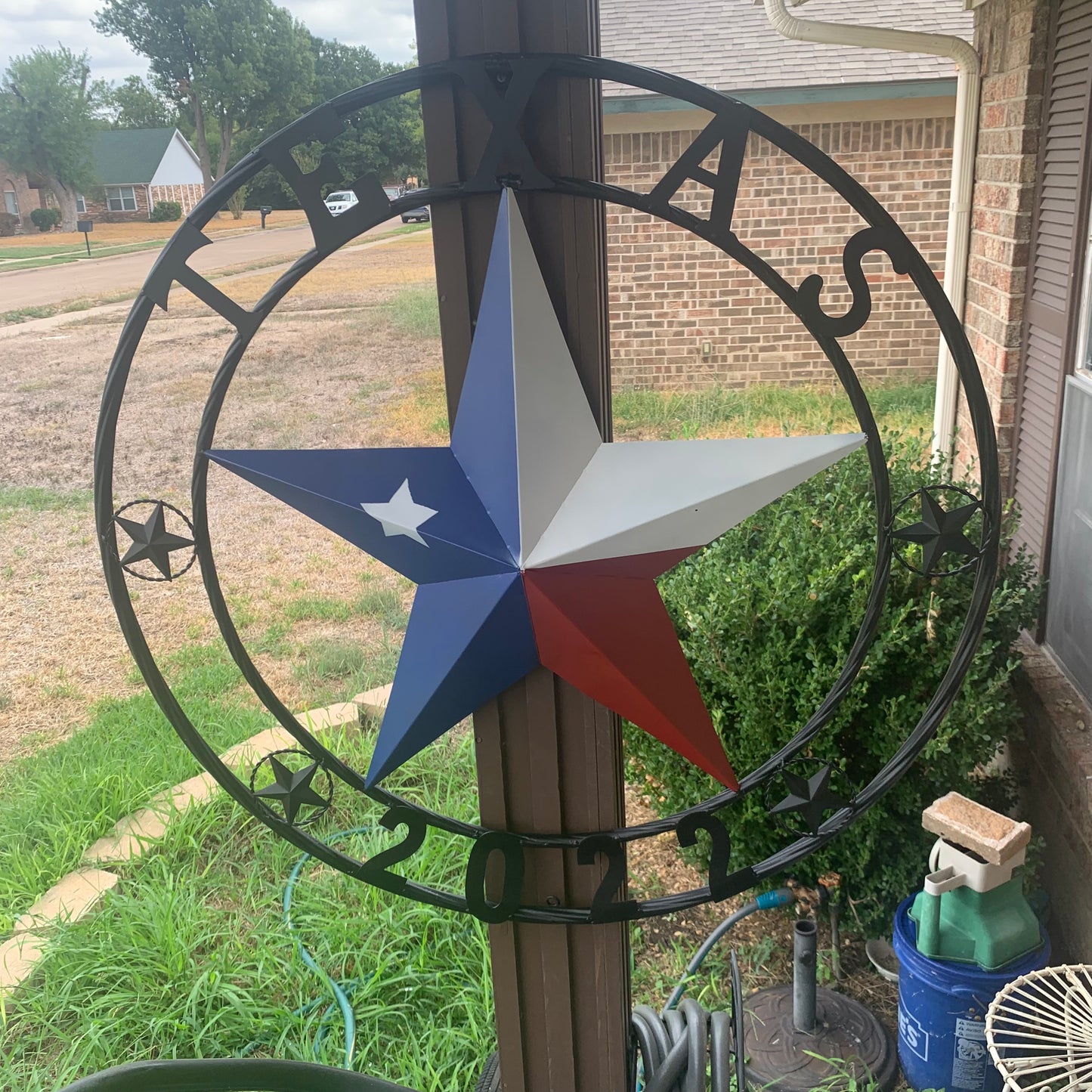 TEXAS 2022 STYLE CUSTOM NAME BARN STAR METAL LONESTAR 3d TWISTED BLACK ROPE RING WESTERN HOME DECOR   HANDMADE 24",32",36"