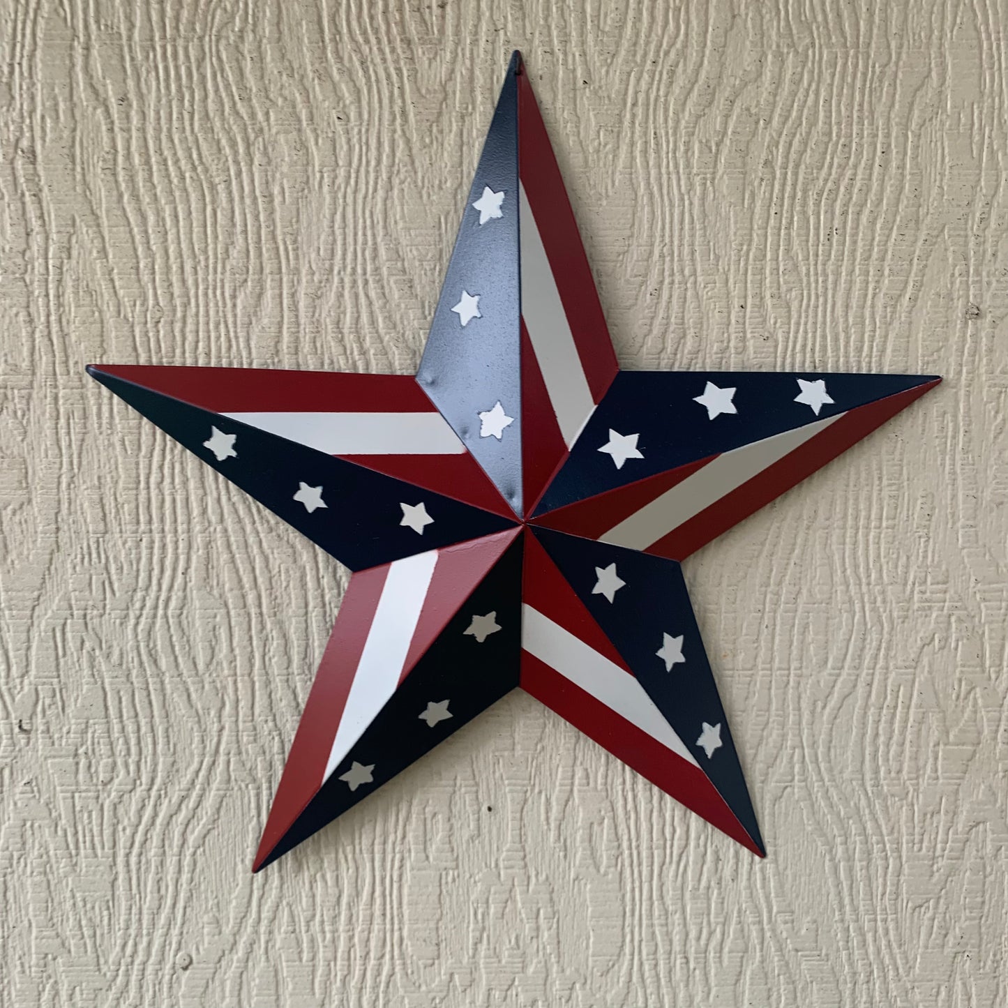 USA BARN STAR AMERICAN FLAG STAR RED WHITE & BLUE METAL STAR HANDMADE NEW 12",24",30" #EH11753