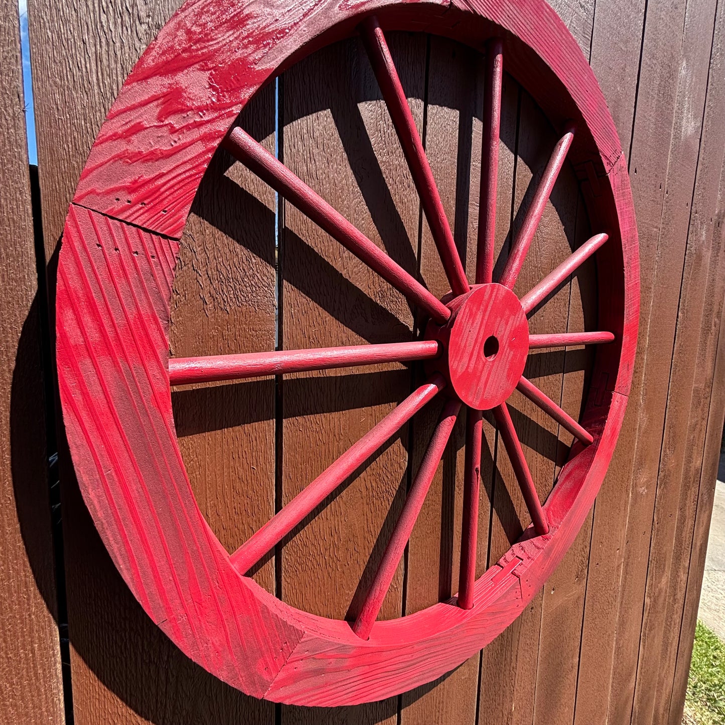 RED WAGON WHEEL BARN WOOD WESTERN HOME DECOR RUSTIC NEW 16",24",30",36",40"