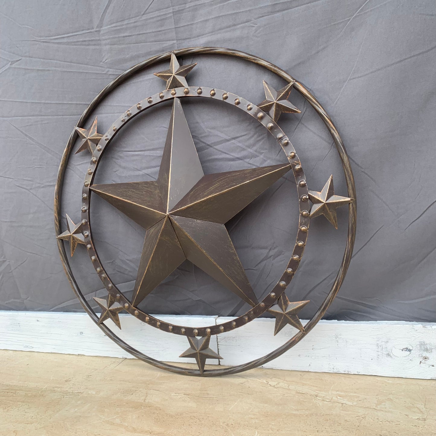 24" MULTI STAR BEADED COLIBROX BARN STAR METAL LONESTAR WESTERN HOME DECOR HANDMADE RUSTIC DARK BRONZE NEW