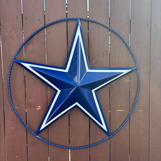 DALLAS COWBOYS NAVY BLUE & WHITE OUTLINE CUSTOM METAL VINTAGE CRAFT LONESTAR WESTERN HOME DECOR HANDMADE #EH10669
