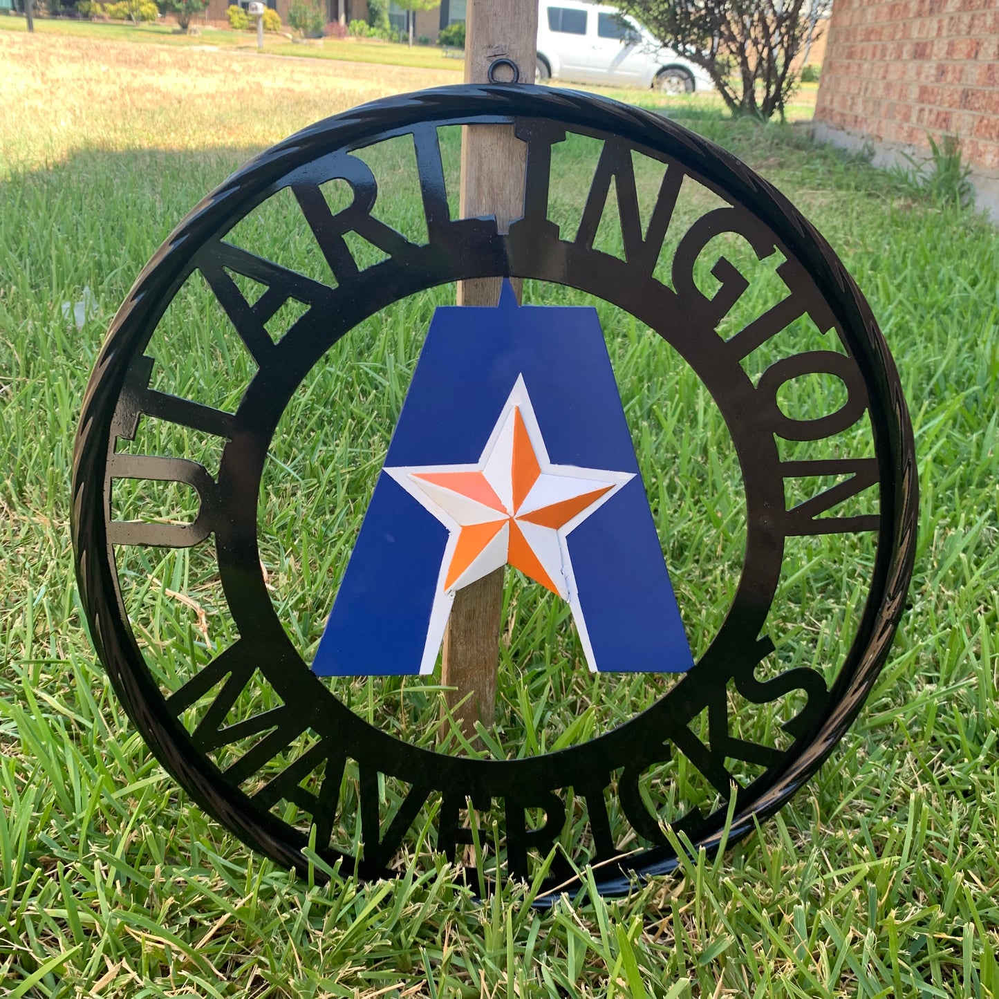 UTA ARLINGTON CUSTOM METAL VINTAGE CRAFT TEAM SIGN WESTERN HOME DECOR HANDMADE
