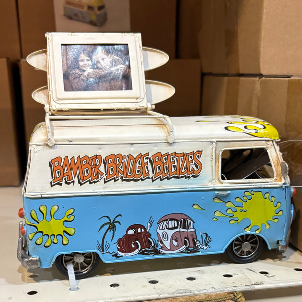 BUS METAL ART FIGURINE VINTAGE WESTERN HOME GARDEN DECOR HANDMADE  #RA0238