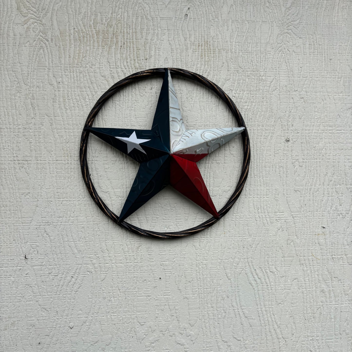 RED WHITE BLUE LICENSE PLATE METAL BARN LONESTAR WESTERN HOME DECOR HANDMADE EH13325