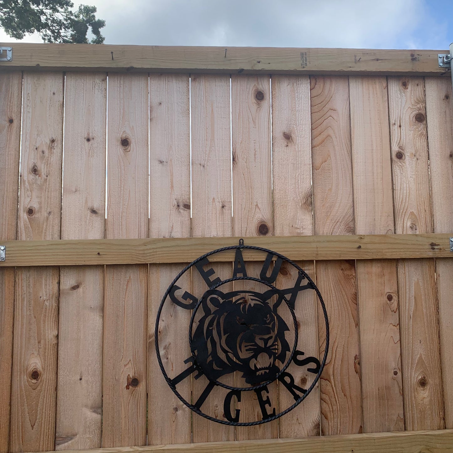 GEAUX TIGERS BLACK CUSTOM METAL VINTAGE CRAFT SIGN TEAM HANDMADE