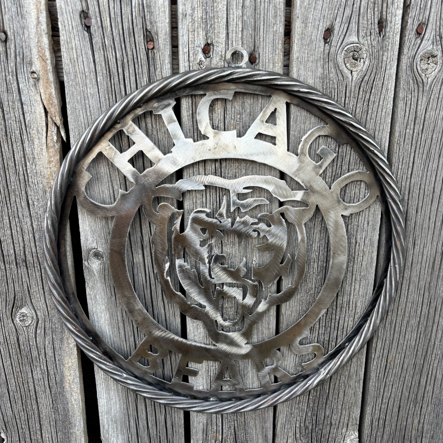 CHICAGO BEARS CUSTOM RAW METAL VINTAGE CRAFT SIGN TEAM HANDMADE STYLE# 3