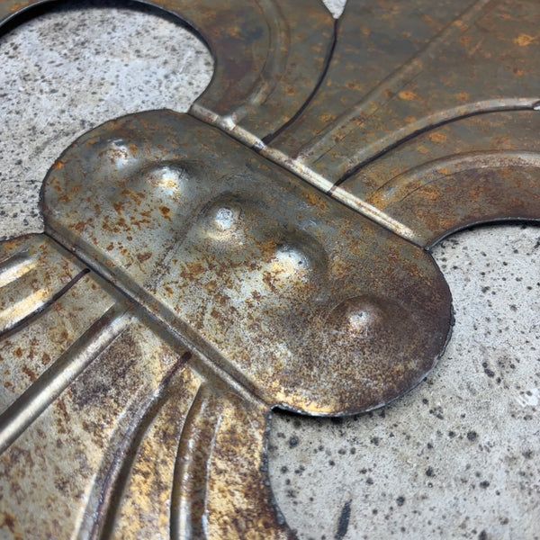 FLEUR DE LIS  CUSTOM RAW METAL UNPAINTED NO RING WALL ART SIGN WESTERN HOME DECOR HANDMADE NEW 12",18",24",32"
