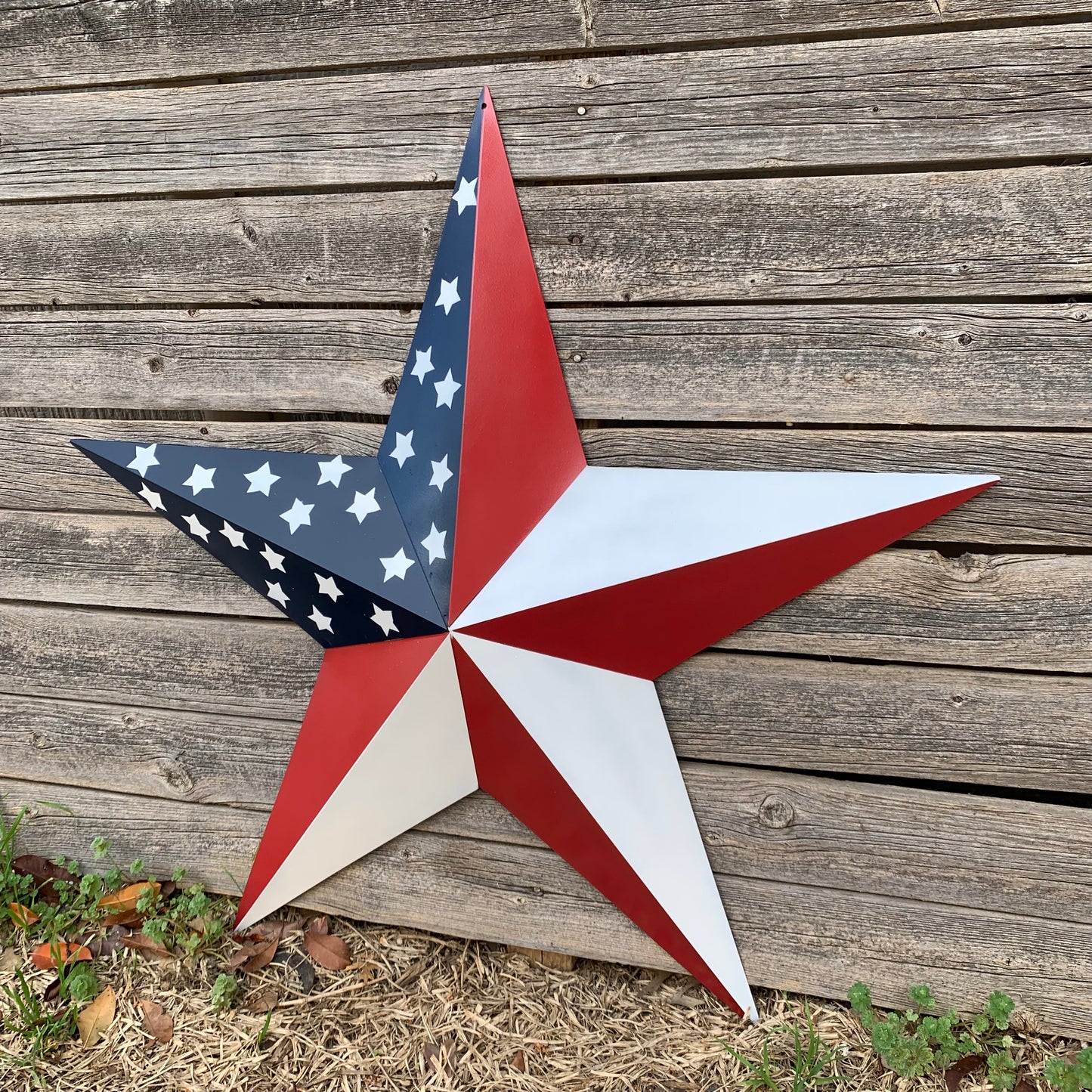 USA FLAG STAR STYLE# 5 RED WHITE & BLUE AMERICANA METAL BARN STAR WALL ART HANDMADE TO ORDER NEW #EH13380