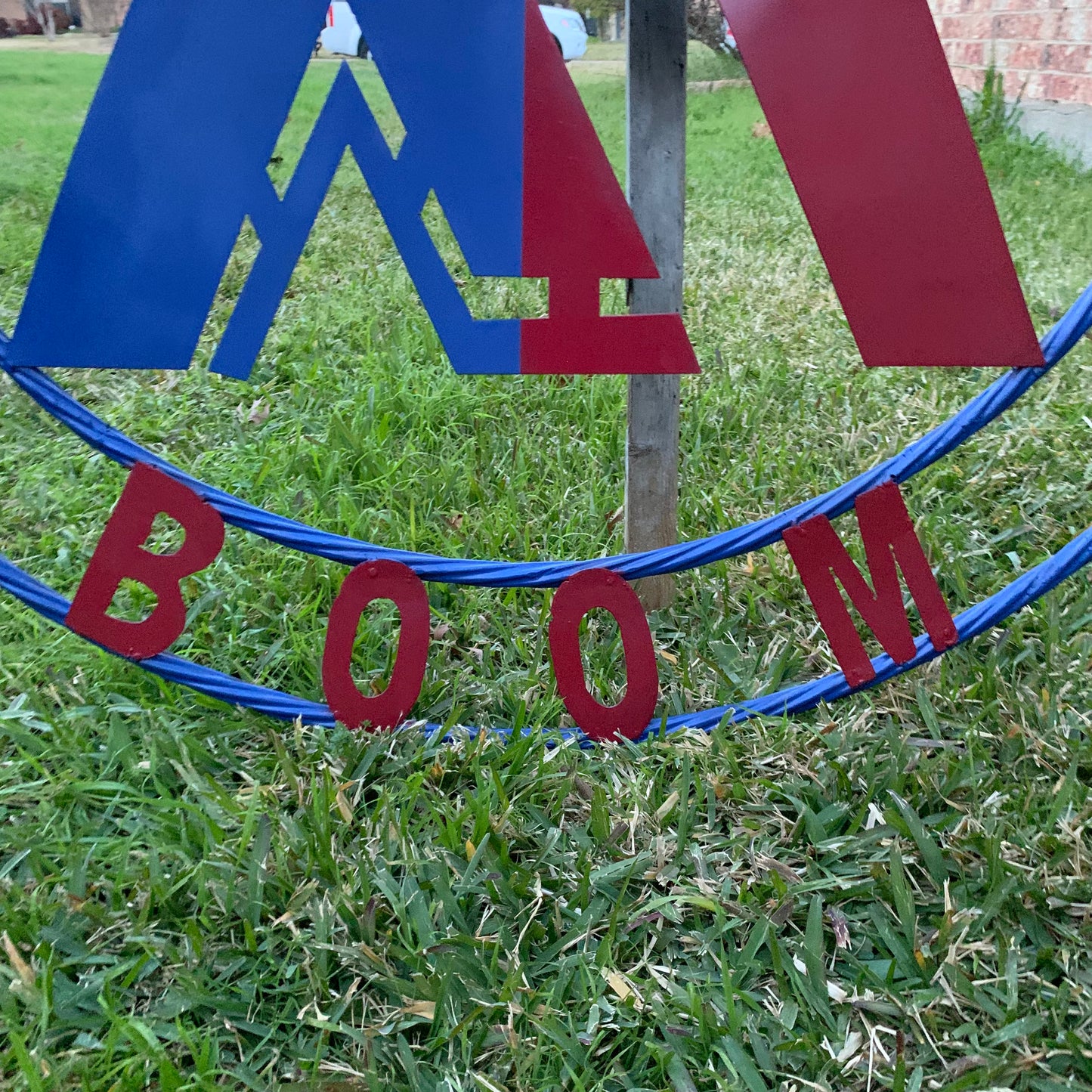 #EH11299 CUSTOM NAME XR ROOFING STYLE SIGN RED,WHITE & BLUE TEXAS FLAG LOGO HANDMADE