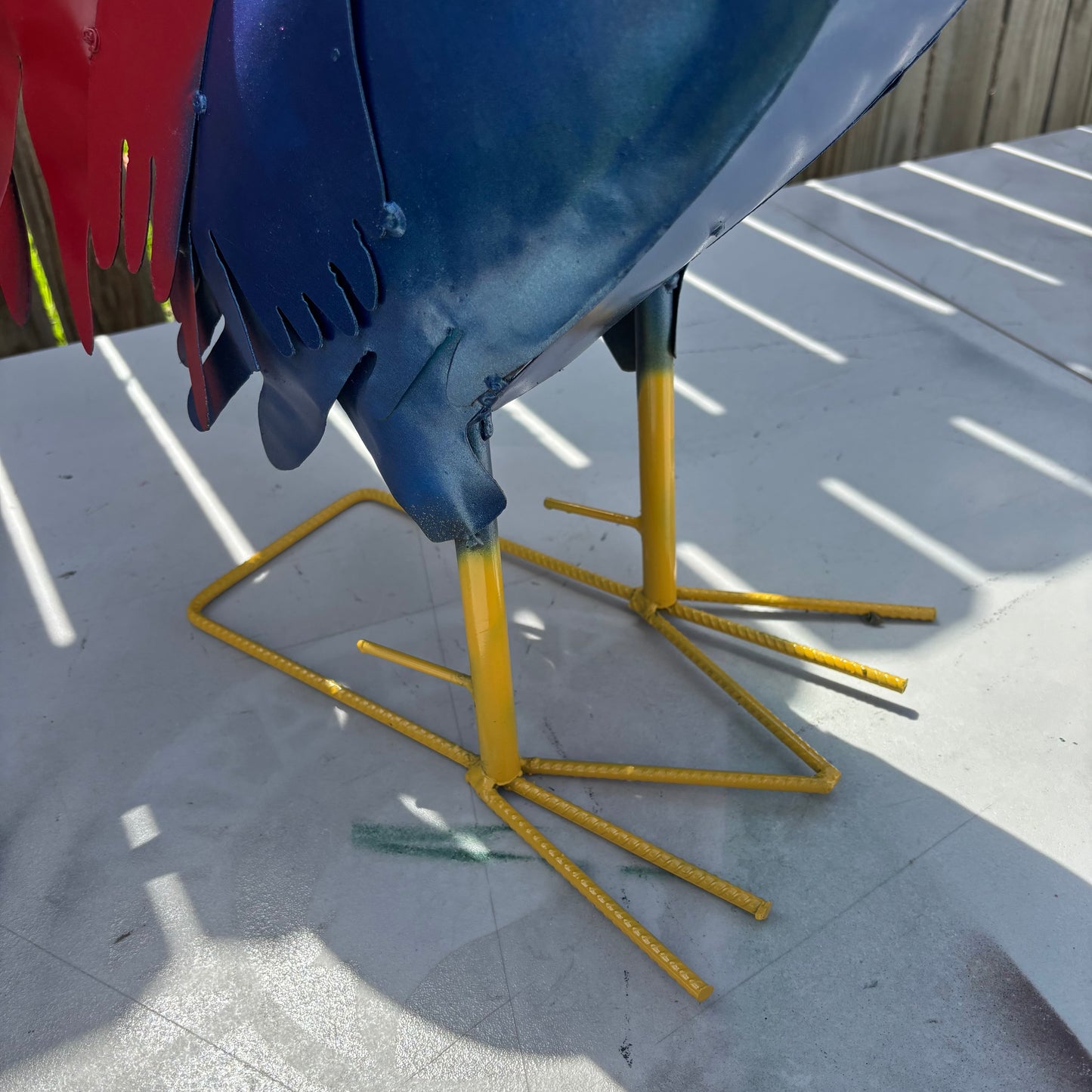 ROOSTER RED WHITE BLUE PATRIOTIC GARDEN METAL SCULPTURE WESTERN HOME DECOR ORNAMENT HANDMADE #34-003 18",30",40"
