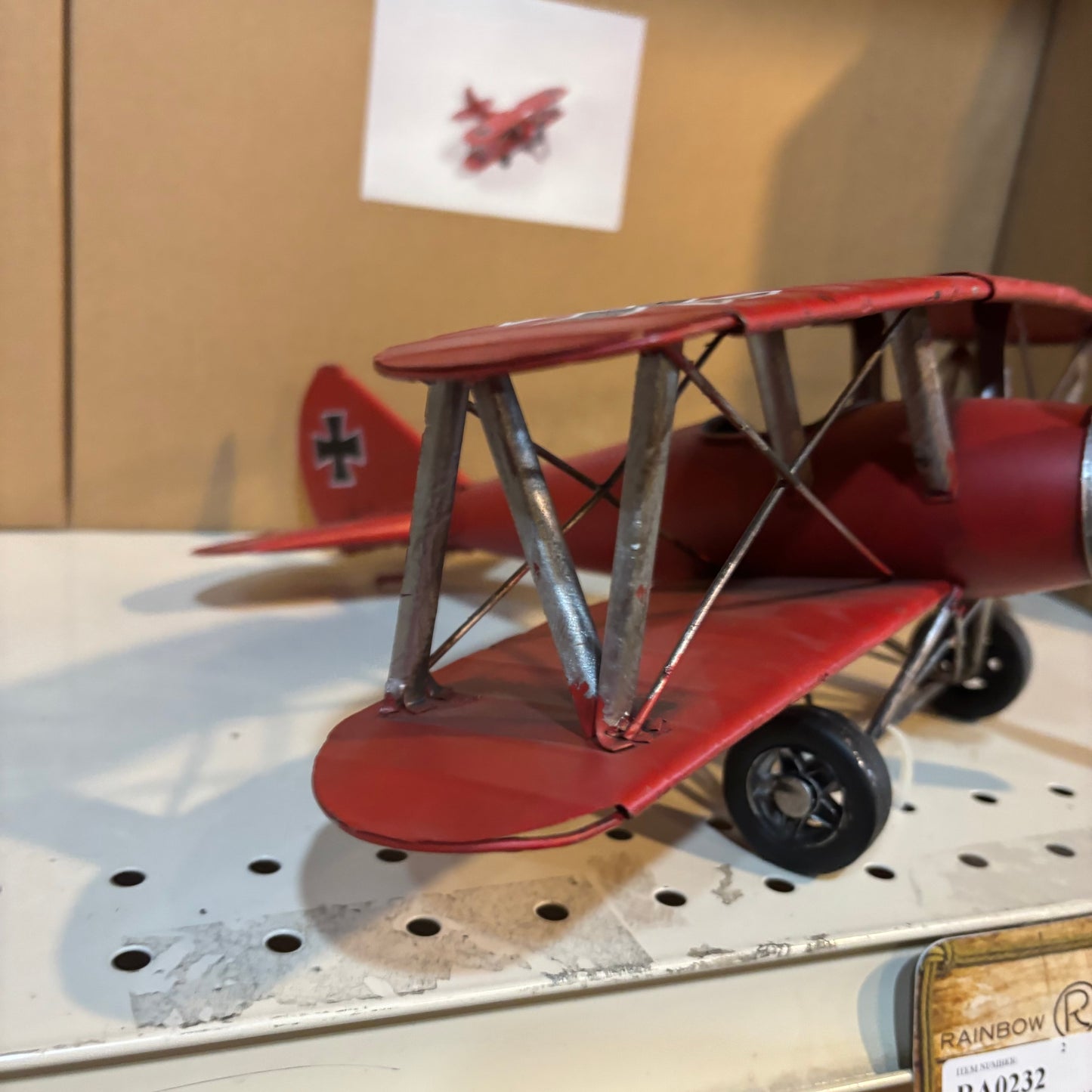 RED BARON AIRPLAINE METAL ART WESTERN HOME DECOR HANDMADE #RA0232