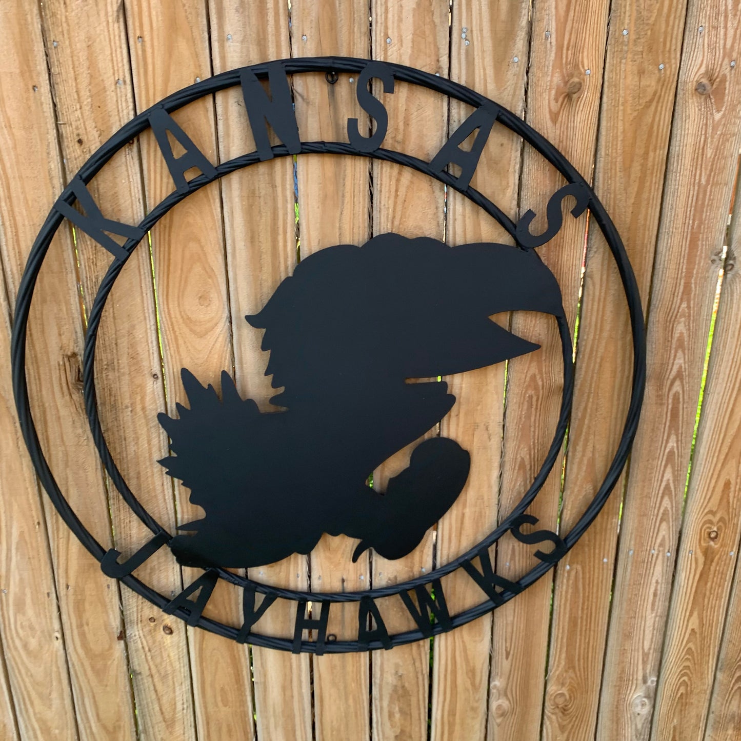 KANSAS JAYHAWKS BLACK CUSTOM METAL VINTAGE CRAFT SIGN WALL ART TEAM SIGN HANDMADE