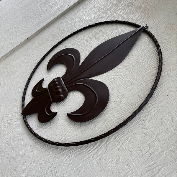 FLEUR DE LIS BRONZE METAL WALL ART SIGN WESTERN HOME DECOR HANDMADE NEW 12",18",24",32"