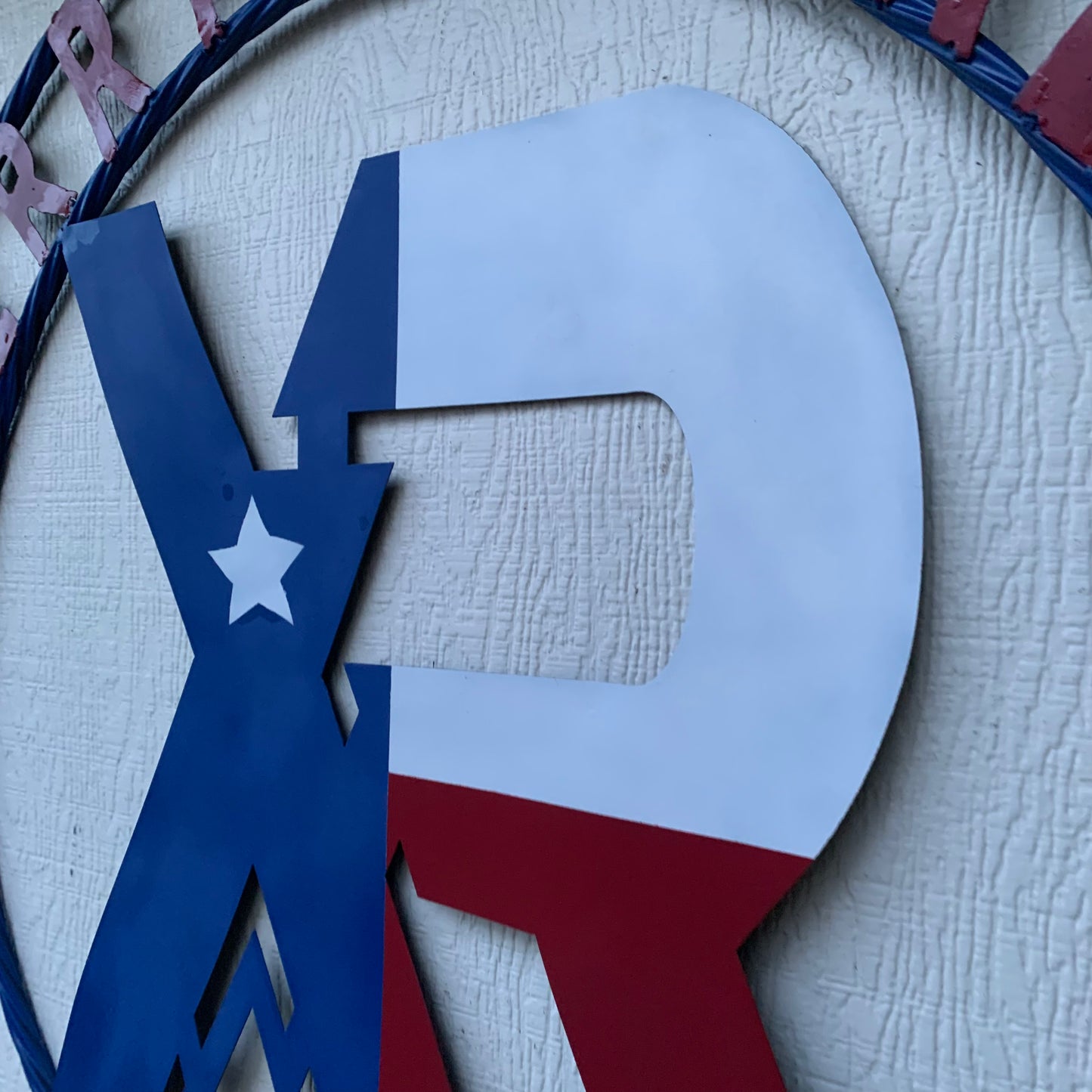 #EH11299 CUSTOM NAME XR ROOFING STYLE SIGN RED,WHITE & BLUE TEXAS FLAG LOGO HANDMADE