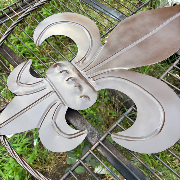 FLEUR DE LIS BROWN METAL WALL ART SIGN WESTERN HOME DECOR HANDMADE NEW 12",18",24",32"
