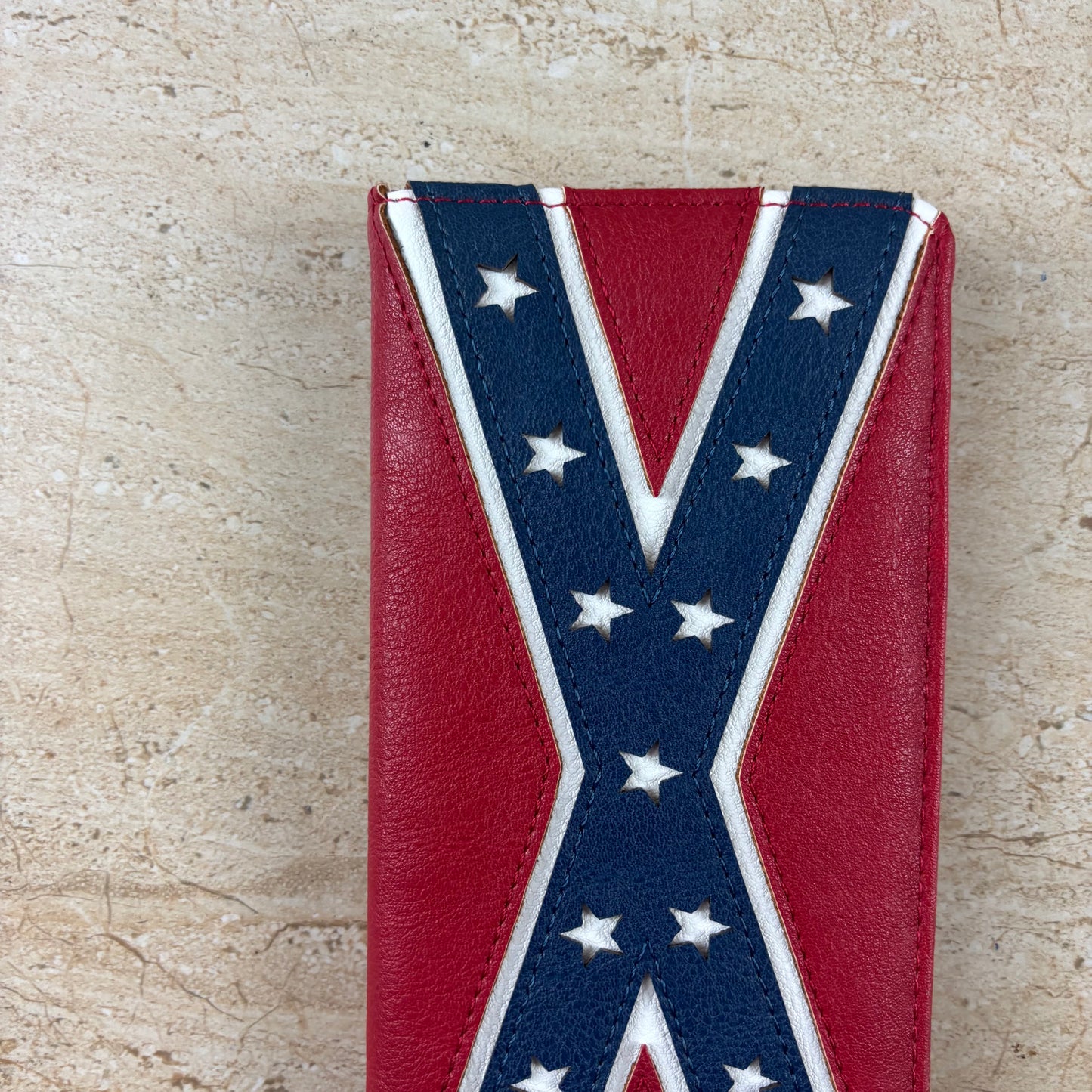 REBEL FLAG WALLET CHECK BOOK LEATHER WALLET WESTERN FASHION HANDMADE NEW #EH13318