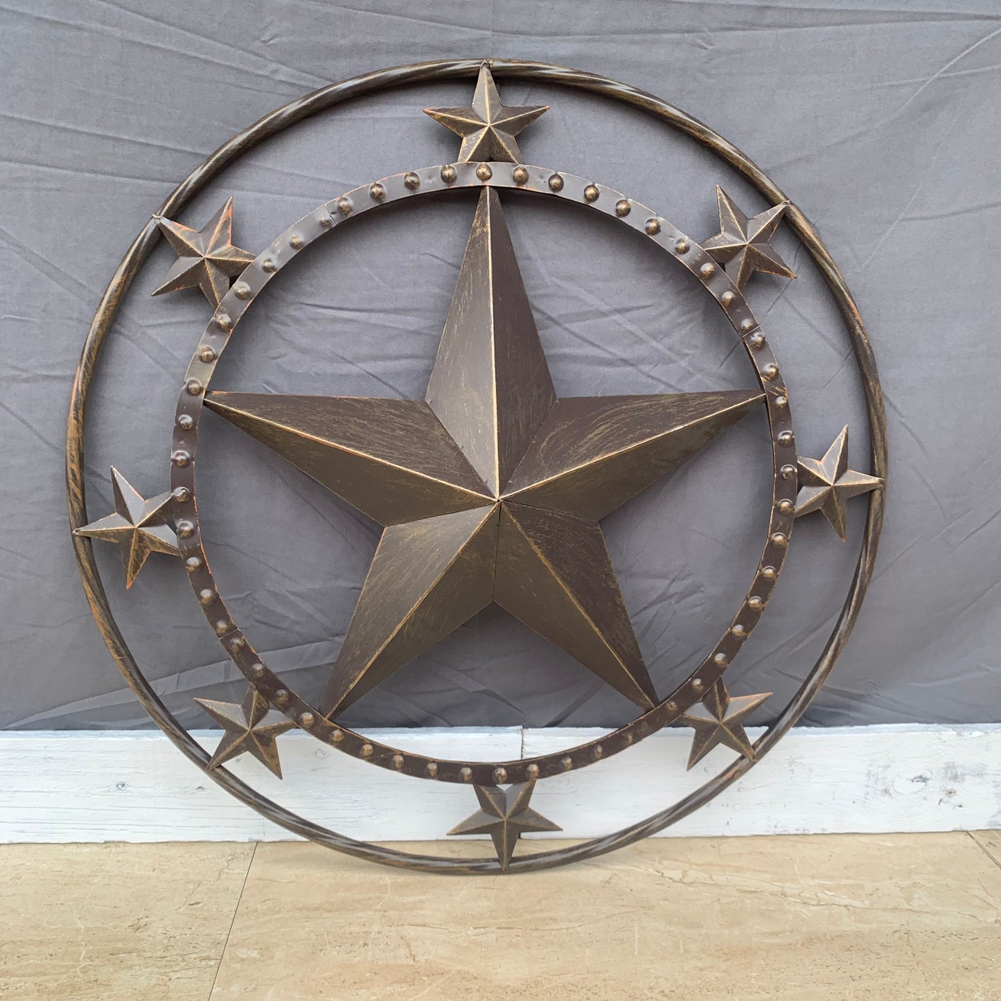 24" MULTI STAR BEADED COLIBROX BARN STAR METAL LONESTAR WESTERN HOME DECOR HANDMADE RUSTIC DARK BRONZE NEW