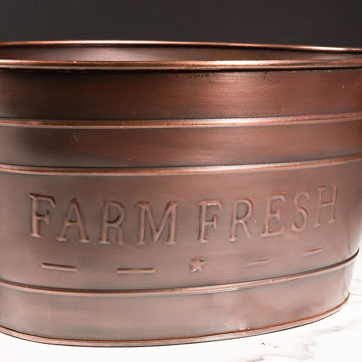 IH_20131 18" GALV. FARM FRESH ANTIQUE OVAL TUB BUCKET WESTERN HOME DECOR NEW #EH12500
