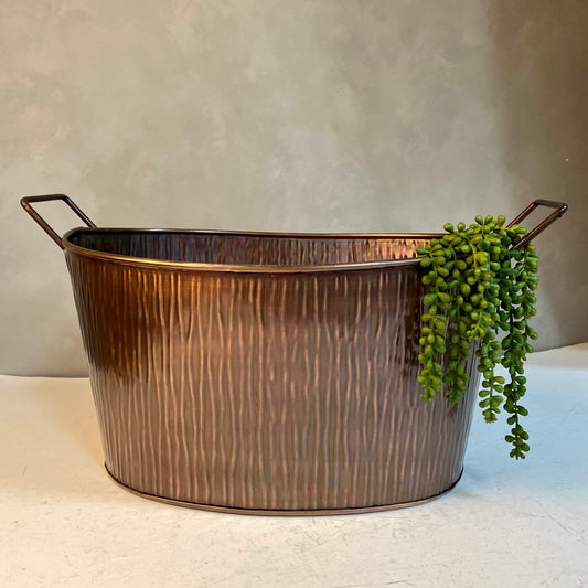 20" COPPER LINE TUB BUCKET BEVERAGE DRINK PARTY WESTERN HOME DECOR HANDMADE NEW #EH12493