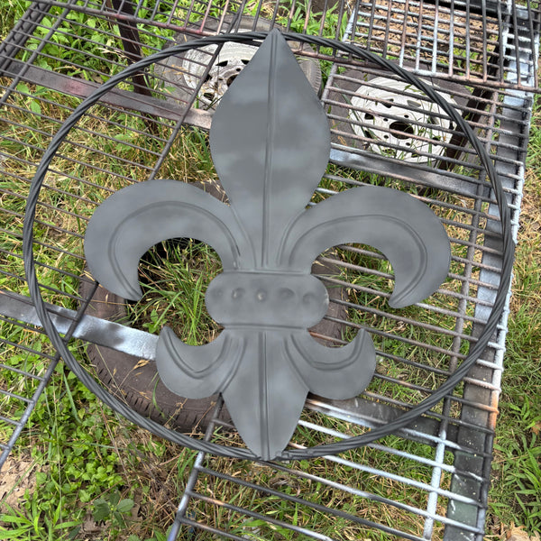 FLEUR DE LIS BLACK FLAT METAL WALL ART SIGN WESTERN HOME DECOR HANDMADE NEW 12",18",24",32"