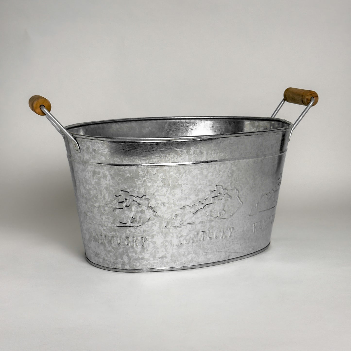 12" GALV. KENTUCKY TUB BUCKET WESTERN HOME DECOR NEW #EH12505