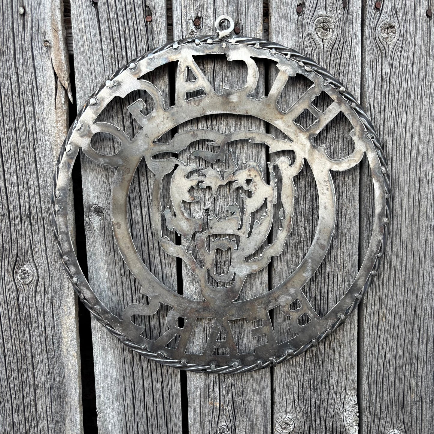 CHICAGO BEARS CUSTOM RAW METAL VINTAGE CRAFT SIGN TEAM HANDMADE STYLE# 3