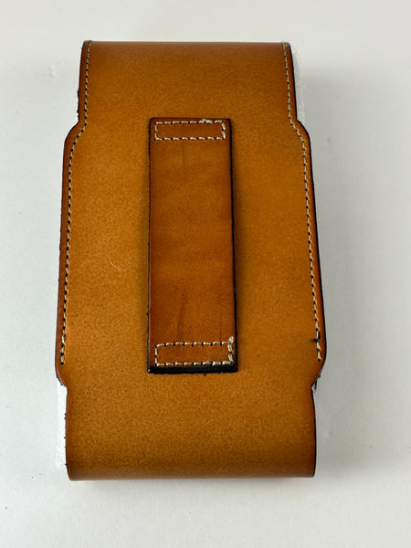 7" STAR LEATHER HOLSTER TAN BROWN STAR POUCH EXTRA LARGE  BELT LOOP CELL PHONE CASE UNIVERSAL OVERSIZE