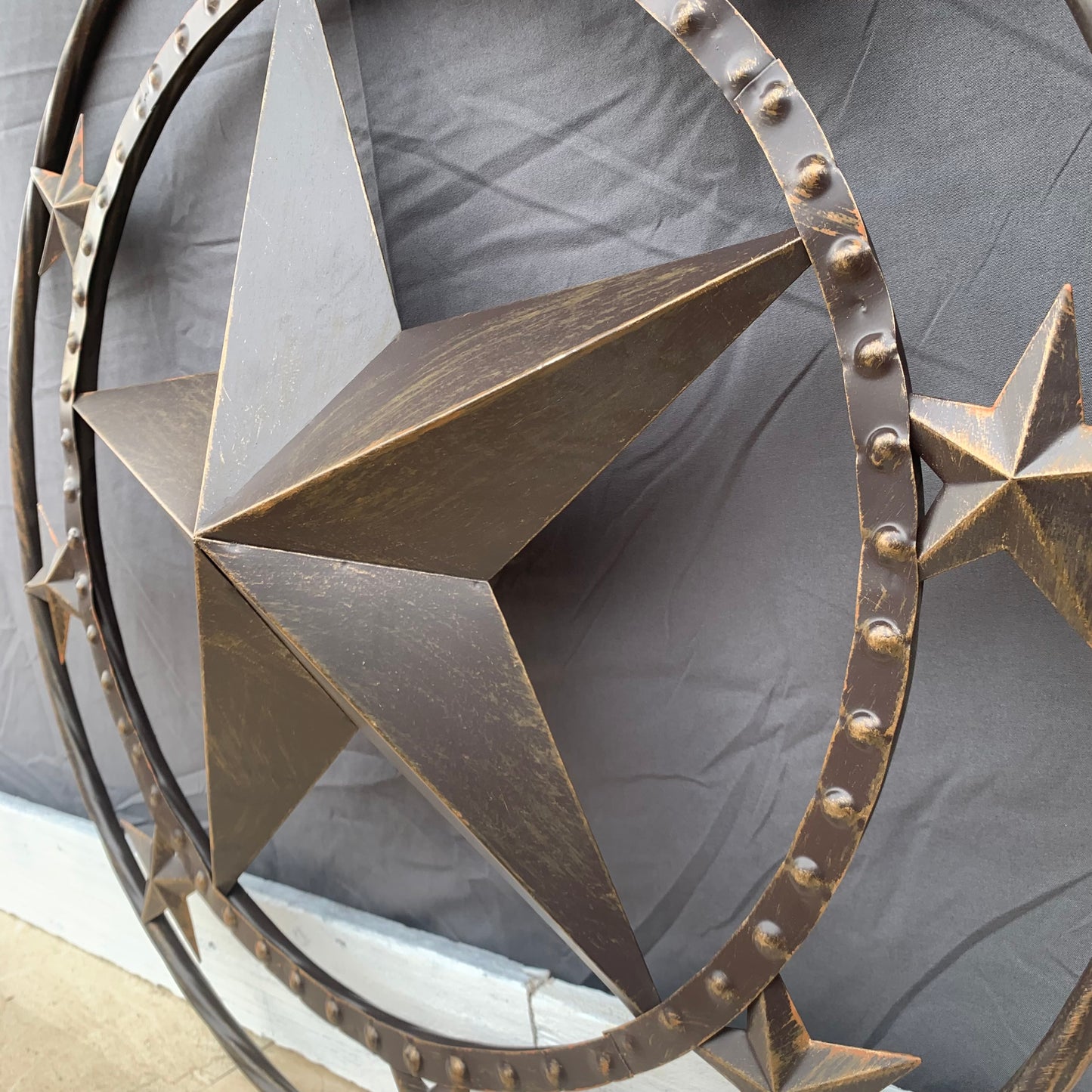 24" MULTI STAR BEADED COLIBROX BARN STAR METAL LONESTAR WESTERN HOME DECOR HANDMADE RUSTIC DARK BRONZE NEW
