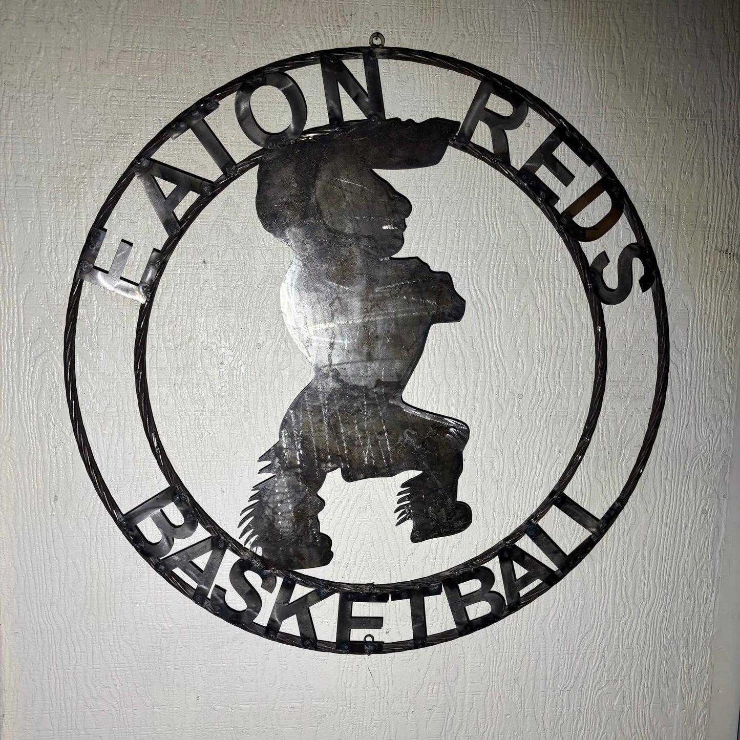 EATON REDS CUSTOM METAL VINTAGE CRAFT SIGN TEAM RED WHITE HANDMADE TO ORDER