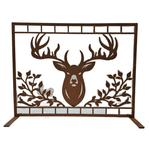 DEER BUST METAL FIREPLACE SCREEN WESTERN HOME DECOR HANDMADE #DE22536, SIZE 30" X 9.5" X 30.25"