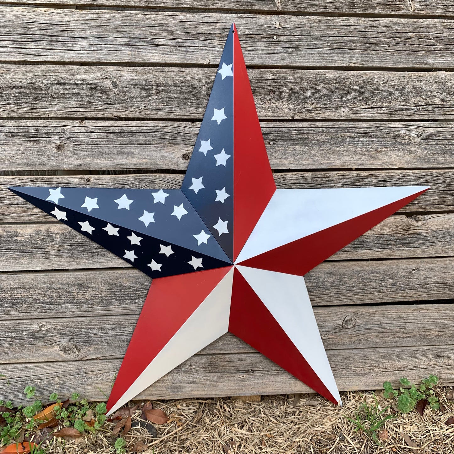 USA FLAG STAR STYLE# 5 RED WHITE & BLUE AMERICANA METAL BARN STAR WALL ART HANDMADE TO ORDER NEW #EH13380