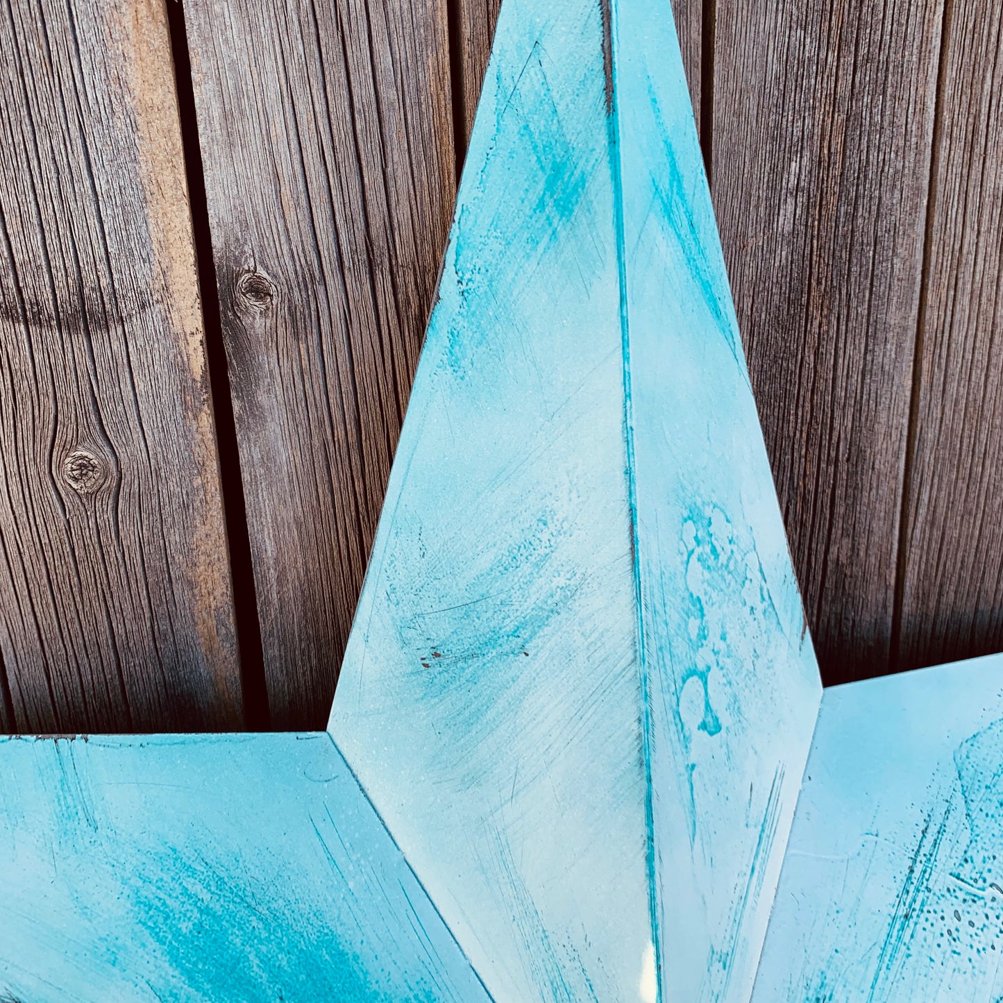 #EH11219 TURQUOISE WHITE DISTRESSED STAR TWO TONE TEXTURE BARN STAR METAL LONESTAR TWISTED ROPE RING WESTERN HOME DECOR HANDMADE NEW