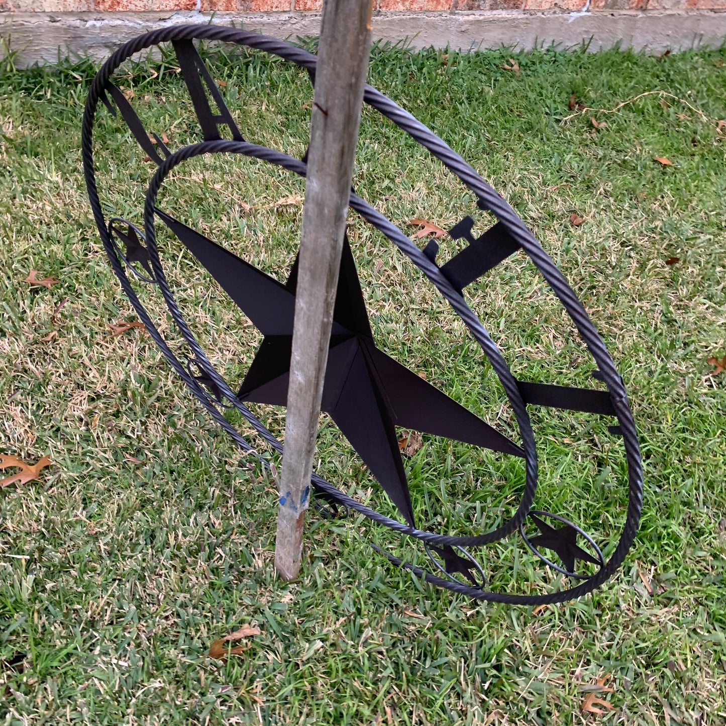 TEXAS BLACK DISTRESSED STAR TWO TONE TEXTURE BARN STAR METAL LONESTAR TWISTED ROPE RING WESTERN HOME DECOR HANDMADE NEW