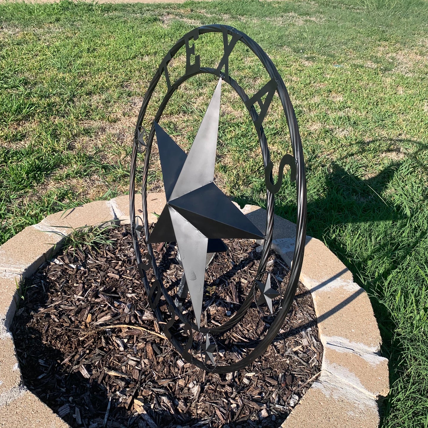TEXAS 2022 STYLE CUSTOM NAME STAR BARN METAL LONE STAR 3d TWISTED ROPE RING WESTERN HOME DECOR RUSTIC  BLACK HANDMADE 24",32",34",36",40",42",44",46",50"