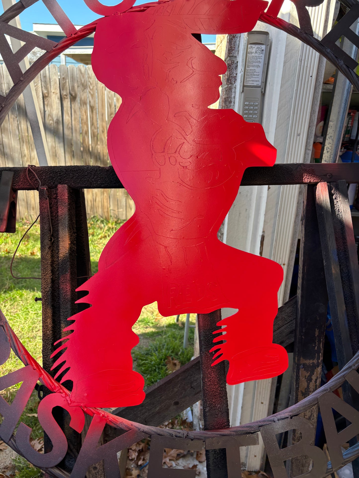 EATON REDS CUSTOM METAL VINTAGE CRAFT SIGN TEAM RED WHITE HANDMADE TO ORDER