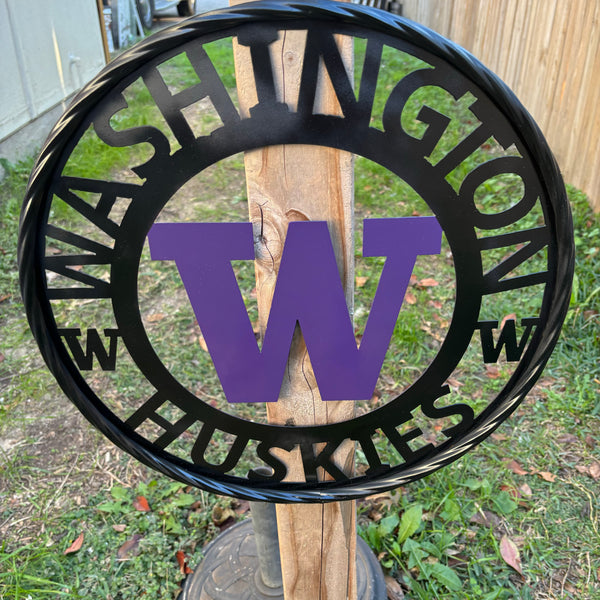 12", 18", 24", 32" WASHINGTON HUSKIES CUSTOM METAL VINTAGE CRAFT TEAM SIGN HANDMADE 36",40",44",50"