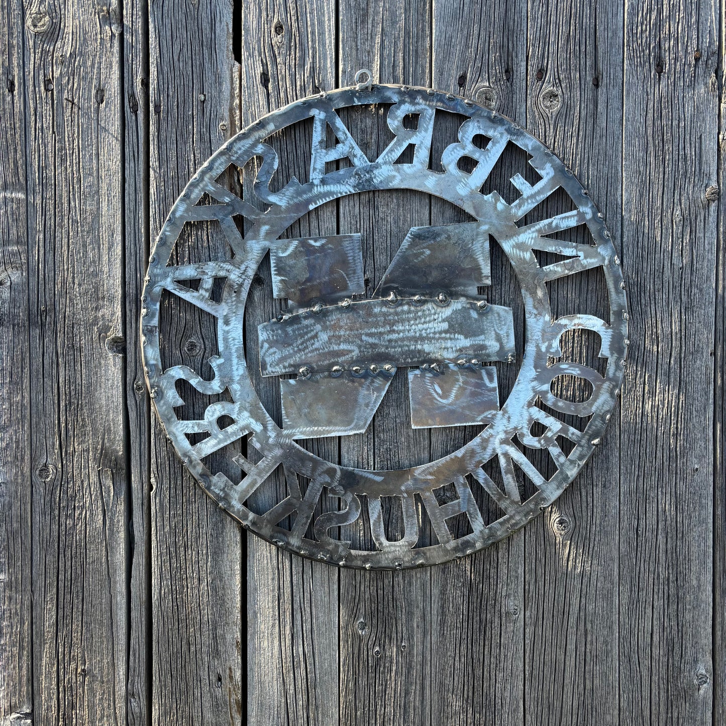12", 18", 24", 32" NEBRASKA HUSKERS RAW METAL CUSTOM VINTAGE CRAFT TEAM SIGN