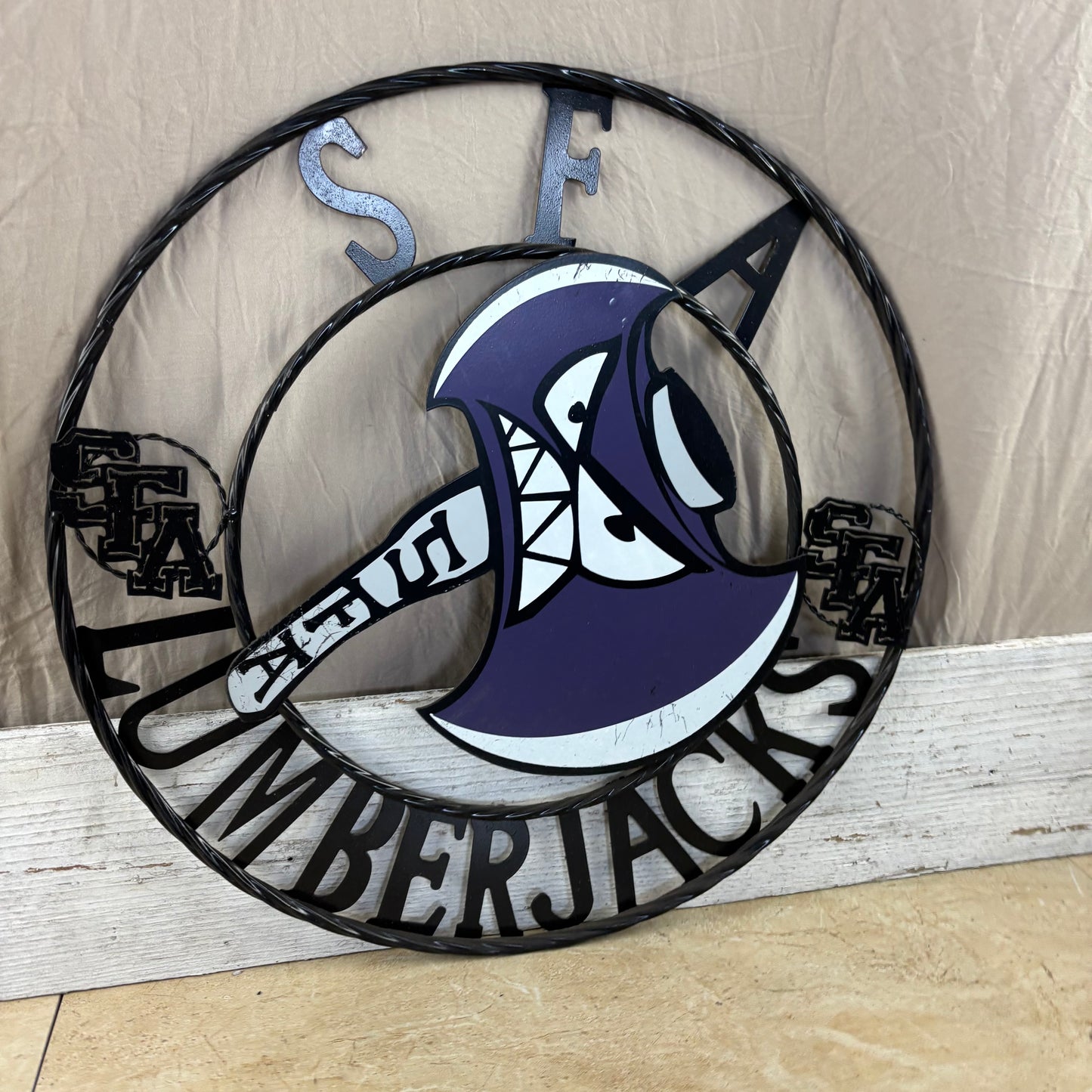 SFA LUMBERJACKS CUSTOM METAL VINTAGE CRAFT SIGN WALL ART TEAM SIGN HANDMADE