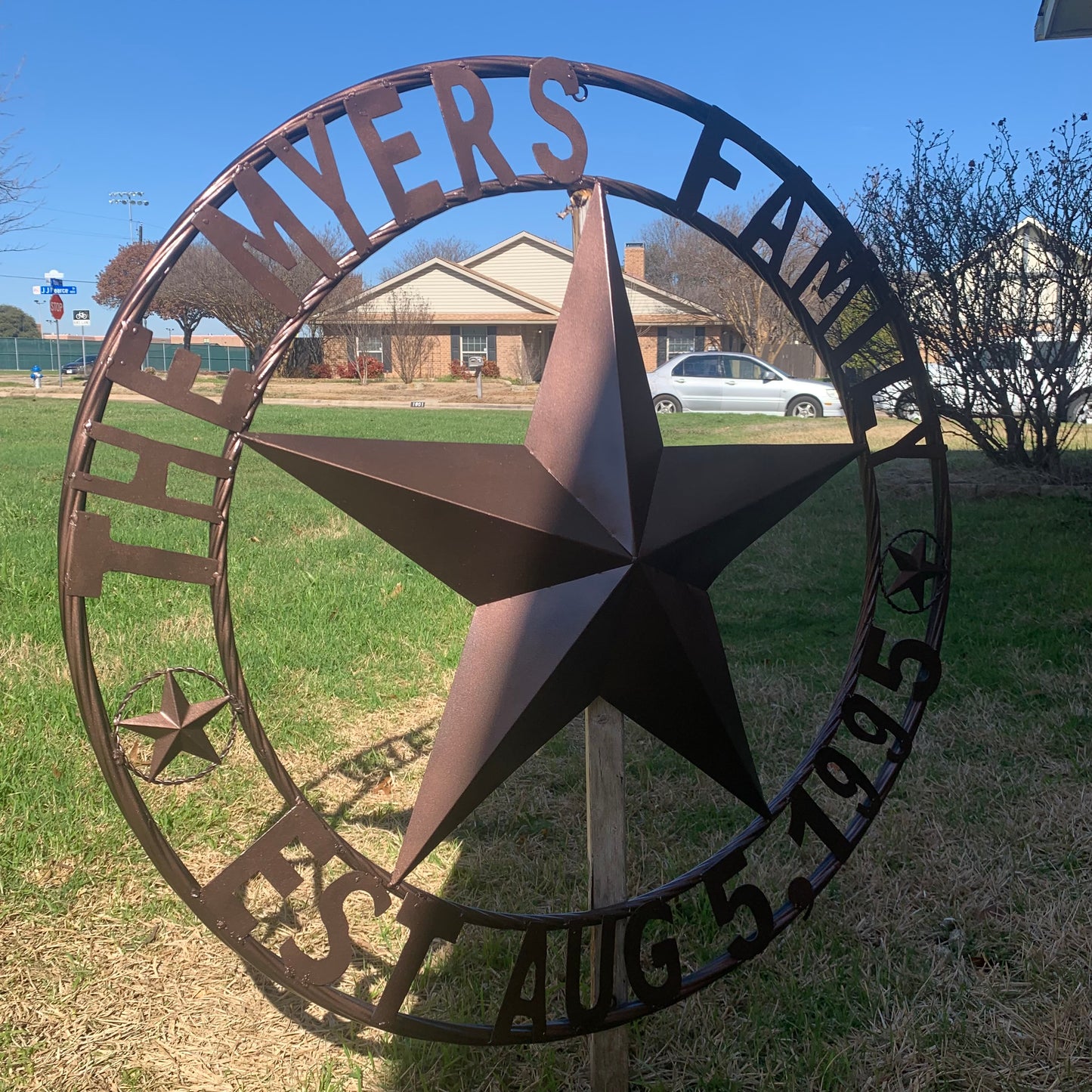 MYERS STYLE YOUR CUSTOM NAME STAR BARN STAR METAL LONE STAR WESTERN HOME DECOR RUSTIC BLACK HANDMADE 24",32",36",50"