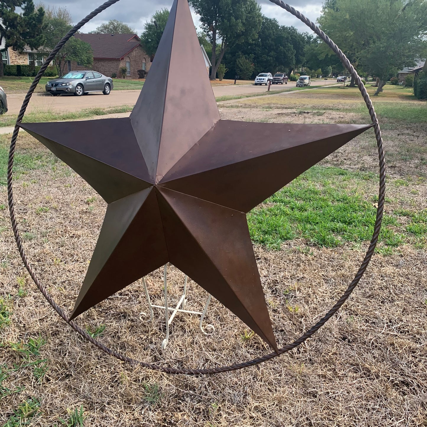 LONE STAR 60" BARN STAR METAL RUSTIC  BRONZE VINTAGE COPPER WALL ART WESTERN HOME DECOR HANDMADE NEW EH10524