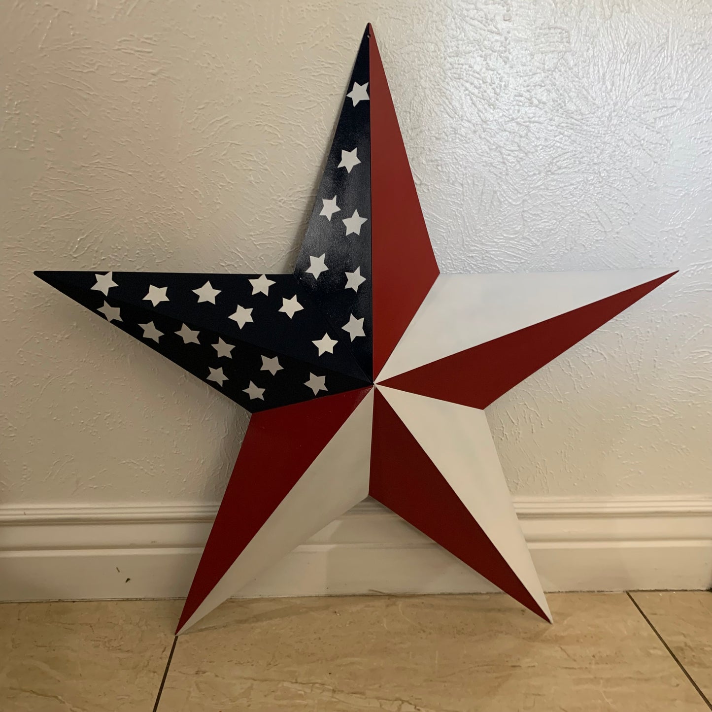 USA FLAG STAR STYLE# 5 RED WHITE & BLUE AMERICANA METAL BARN STAR WALL ART HANDMADE TO ORDER NEW #EH13380