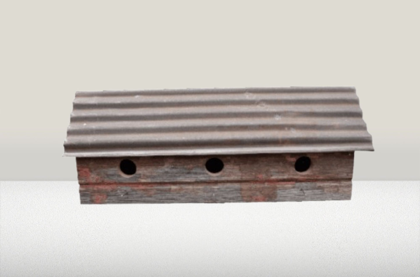 3 HOLE BIRDHOUSE 24"L BARN WOOD WESTERN HOME DECOR HANDMADE #EH13535