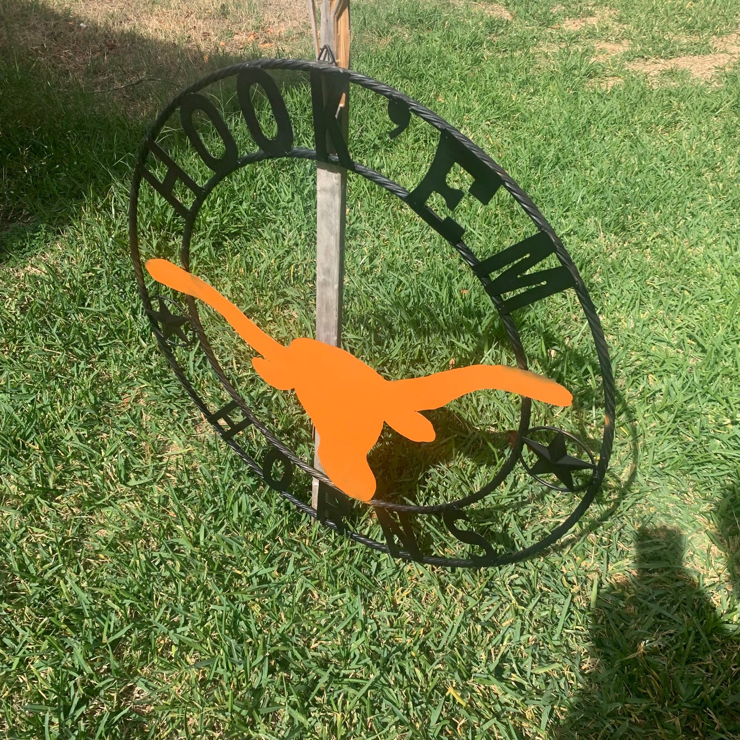 HOOKEM HORNS WITH LONE STAR TEXAS LONGHORNS HOOK EM METAL CUSTOM VINTAGE CRAFT WALL ART TEAM SIGN HANDMADE