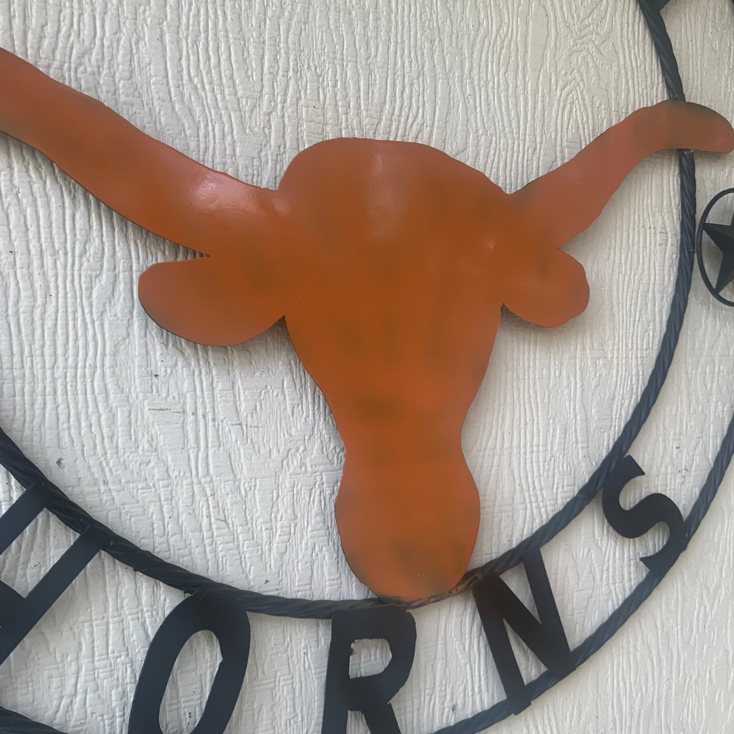 HOOKEM HORNS WITH LONE STAR TEXAS LONGHORNS HOOK EM METAL CUSTOM VINTAGE CRAFT WALL ART TEAM SIGN HANDMADE