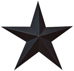 48" BLACK STAR KIT ASSEMBLY BARN STAR 5 POINT METAL STAR OF DAVID NO RING WESTERN HOME DECOR HANDMADE EH13588